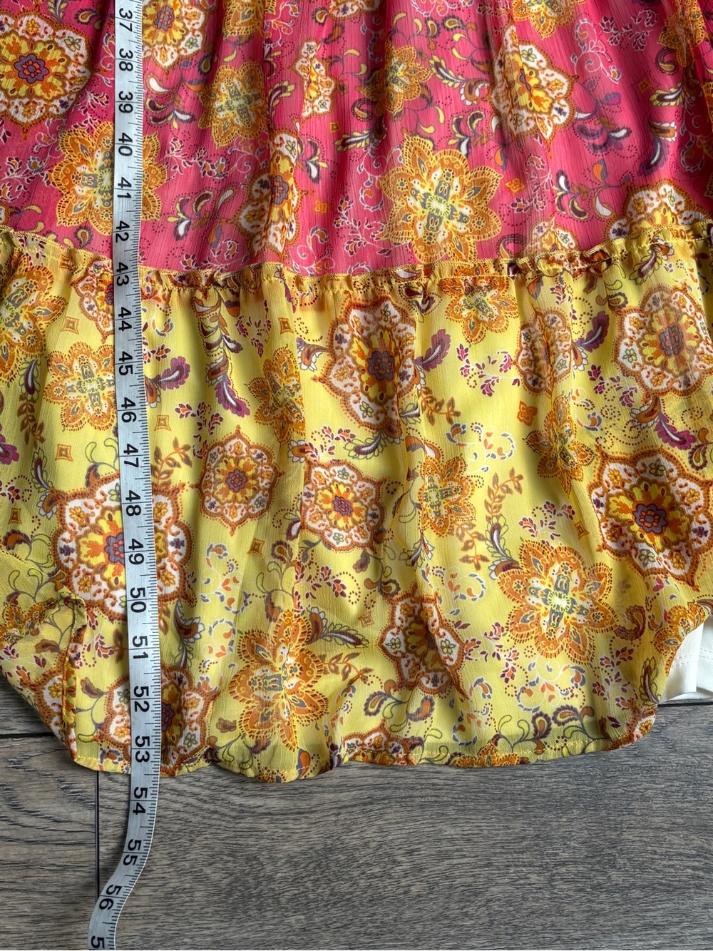 NWT Fig And Flower Boho Tiered Orange Yellow Red Maxi Dress Sz Large - Picture 10 of 14